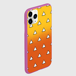 Чехол iPhone 11 Pro матовый Оранжевое кимоно с треугольниками - Зеницу клинок, цвет: 3D-фиолетовый — фото 2