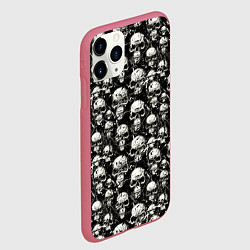 Чехол iPhone 11 Pro матовый Череп с оскалом, цвет: 3D-малиновый — фото 2