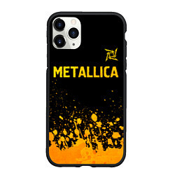 Чехол iPhone 11 Pro матовый Metallica - gold gradient: символ сверху, цвет: 3D-черный