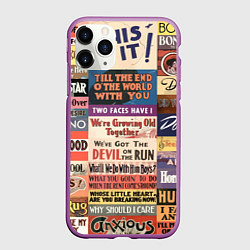 Чехол iPhone 11 Pro матовый Рекламные стикеры - retro, цвет: 3D-фиолетовый