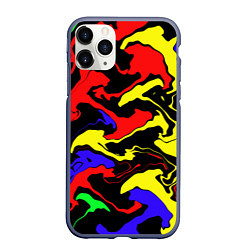 Чехол iPhone 11 Pro матовый Яркие абстрактные краски