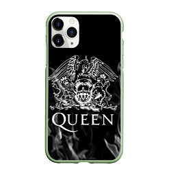 Чехол iPhone 11 Pro матовый Queen огонь, цвет: 3D-салатовый