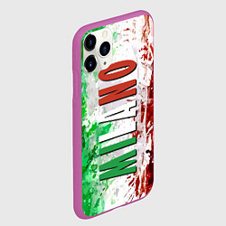 Чехол iPhone 11 Pro матовый Флаг Италии - кляксы, цвет: 3D-фиолетовый — фото 2