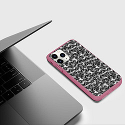 Чехол iPhone 11 Pro матовый Череп без зубов, цвет: 3D-малиновый — фото 2