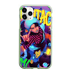 Чехол iPhone 11 Pro матовый Han Maniac fan art, цвет: 3D-салатовый