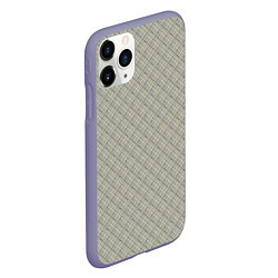 Чехол iPhone 11 Pro матовый Серо-бежевая клетка с тонкой черной полосой, цвет: 3D-серый — фото 2