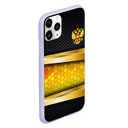 Чехол iPhone 11 Pro матовый Black & gold - герб России, цвет: 3D-светло-сиреневый — фото 2