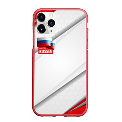 Чехол iPhone 11 Pro матовый Red & white флаг России