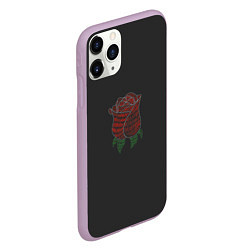 Чехол iPhone 11 Pro матовый Роза абстракция, цвет: 3D-сиреневый — фото 2