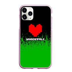 Чехол iPhone 11 Pro матовый Undertale - зеленая трава, цвет: 3D-розовый