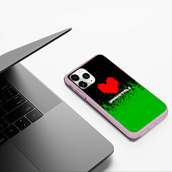 Чехол iPhone 11 Pro матовый Undertale - зеленая трава, цвет: 3D-розовый — фото 2