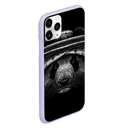 Чехол iPhone 11 Pro матовый Панда и куфия - рисунок карандашом, цвет: 3D-светло-сиреневый — фото 2