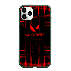 Чехол iPhone 11 Pro матовый Valorant красные полосы