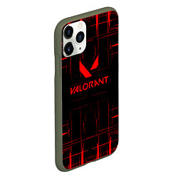 Чехол iPhone 11 Pro матовый Valorant красные полосы, цвет: 3D-темно-зеленый — фото 2