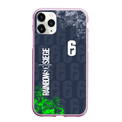 Чехол iPhone 11 Pro матовый Rainbow six siege - краска, цвет: 3D-розовый