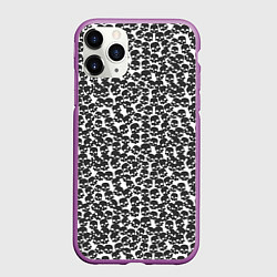 Чехол iPhone 11 Pro матовый Череп мелкий, цвет: 3D-фиолетовый