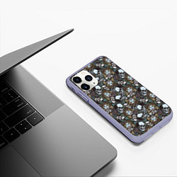 Чехол iPhone 11 Pro матовый Череп и женщина, цвет: 3D-светло-сиреневый — фото 2