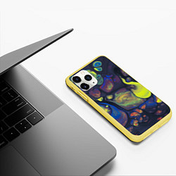 Чехол iPhone 11 Pro матовый Неоновые светящиеся камни, цвет: 3D-желтый — фото 2
