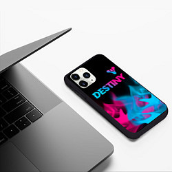 Чехол iPhone 11 Pro матовый Destiny - neon gradient: символ сверху, цвет: 3D-черный — фото 2