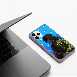 Чехол iPhone 11 Pro матовый Гию Томиока - Клинок, цвет: 3D-серый — фото 2