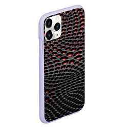 Чехол iPhone 11 Pro матовый Imitation snake skin - pattern, цвет: 3D-светло-сиреневый — фото 2