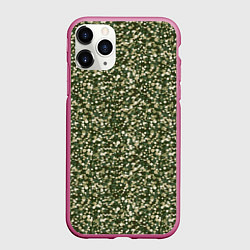 Чехол iPhone 11 Pro матовый Милитари круг мини, цвет: 3D-малиновый