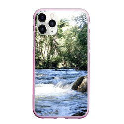Чехол iPhone 11 Pro матовый Течёт река в лесу