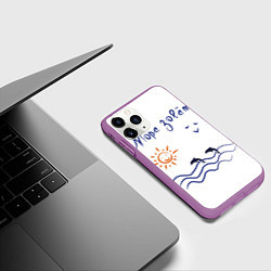 Чехол iPhone 11 Pro матовый Лето Море зовет, цвет: 3D-фиолетовый — фото 2