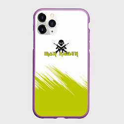 Чехол iPhone 11 Pro матовый Iron Maiden желтая краска, цвет: 3D-фиолетовый