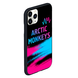 Чехол iPhone 11 Pro матовый Arctic Monkeys - neon gradient: символ сверху, цвет: 3D-черный — фото 2