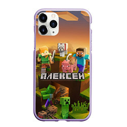 Чехол iPhone 11 Pro матовый Алексей Minecraft, цвет: 3D-светло-сиреневый