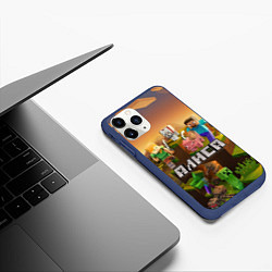 Чехол iPhone 11 Pro матовый Алиса Minecraft, цвет: 3D-тёмно-синий — фото 2