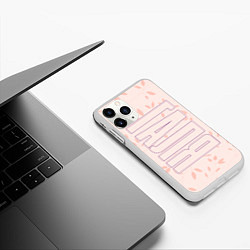 Чехол iPhone 11 Pro матовый Галя по-вертикали с розовым фоном, цвет: 3D-белый — фото 2