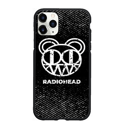 Чехол iPhone 11 Pro матовый Radiohead с потертостями на темном фоне