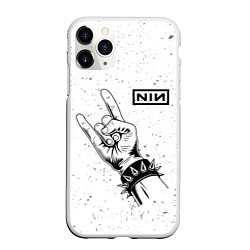 Чехол iPhone 11 Pro матовый Nine Inch Nails и рок символ, цвет: 3D-белый