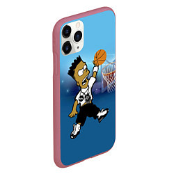 Чехол iPhone 11 Pro матовый Bart Jordan Simpson забивает мяч в кольцо, цвет: 3D-малиновый — фото 2