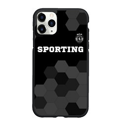 Чехол iPhone 11 Pro матовый Sporting sport на темном фоне: символ сверху