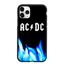 Чехол iPhone 11 Pro матовый AC DC blue fire