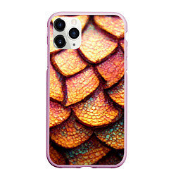 Чехол iPhone 11 Pro матовый Чешуя дракона крупная, цвет: 3D-розовый