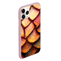 Чехол iPhone 11 Pro матовый Чешуя дракона крупная, цвет: 3D-розовый — фото 2