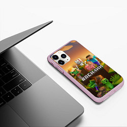 Чехол iPhone 11 Pro матовый Василий Minecraft, цвет: 3D-розовый — фото 2