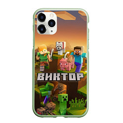 Чехол iPhone 11 Pro матовый Виктор Minecraft