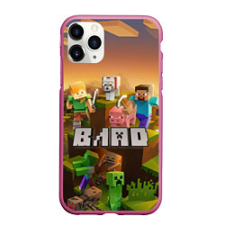 Чехол iPhone 11 Pro матовый Влад - inecraft, цвет: 3D-малиновый