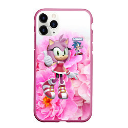 Чехол iPhone 11 Pro матовый Sonic - Amy Rose - Video game, цвет: 3D-малиновый