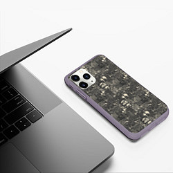 Чехол iPhone 11 Pro матовый Надписи и глаз, цвет: 3D-серый — фото 2