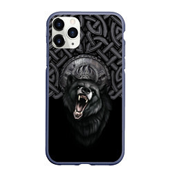 Чехол iPhone 11 Pro матовый Щит Велеса с медведем, цвет: 3D-серый