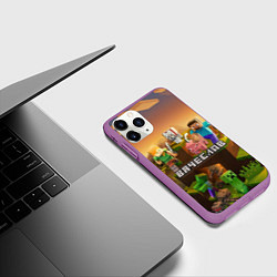 Чехол iPhone 11 Pro матовый Вячеслав Minecraft, цвет: 3D-фиолетовый — фото 2