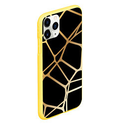 Чехол iPhone 11 Pro матовый Золотая сеть, цвет: 3D-желтый — фото 2