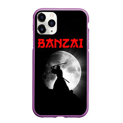 Чехол iPhone 11 Pro матовый Banzai - самурай, цвет: 3D-фиолетовый