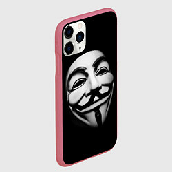 Чехол iPhone 11 Pro матовый Маска анонимуса - Гай Фокс, цвет: 3D-малиновый — фото 2